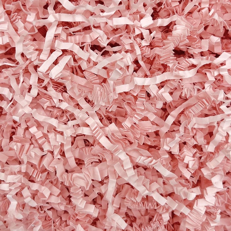 ZEBMOON 1 LB Light Pink Crinkle Cut Paper Shred Filler Great for Gift Wrapping, Basket Filling, Birthday, Wedding, Valentine's, Christmas Day, New Year Party Decorations Filling Supplies - Image 1